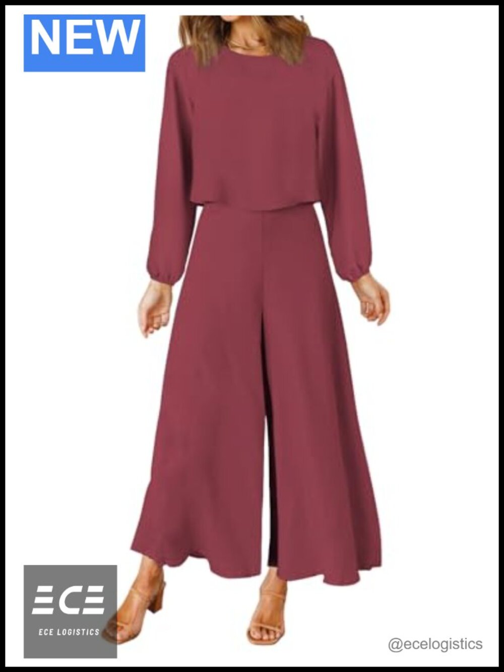 Women's 2 Piece Outfit Sleeveless Crop Top Wide Leg Cropped Pants Set